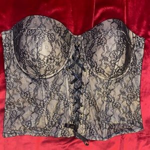 Charlotte Russe Black Lace Bustier Size 16